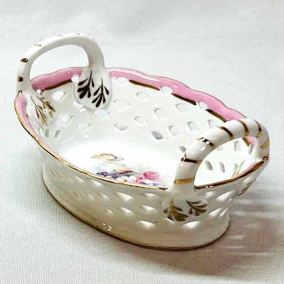Porcelain Treasures Hand-Painted Reticulated Petite Basket by Betty Platner - Picture 3 of 9